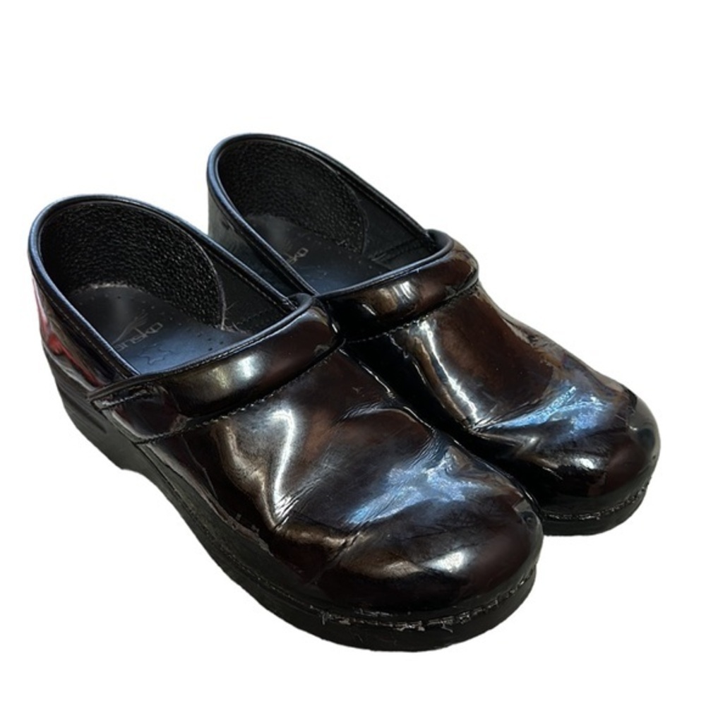 Dansko Black Patent Leather Clogs 41 11